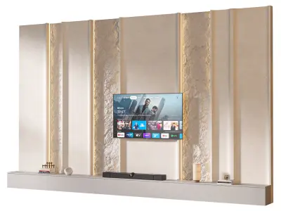 TV wall set 24 3D model