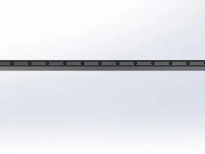 Flat Linear Bearing and Rail 15mm 3D model