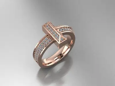 Ring T Tiffany 3D print model