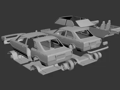 Toyota Corolla 1975 2 Door 3D print model