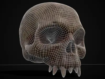 Child Vampire Skull Low-poly 3D model