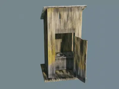 Old Outhouse Low-poly 3D model