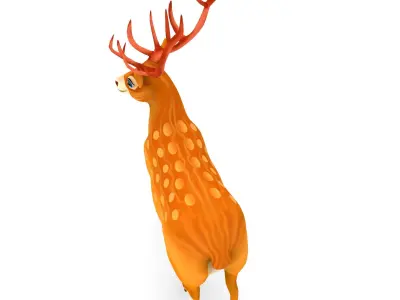 Cartoon Deer Rigged  Low-poly 3D model