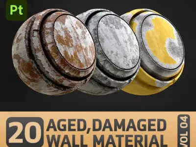 20 Damaged Wall Smart Material  Environment Library VOL 04 Texture