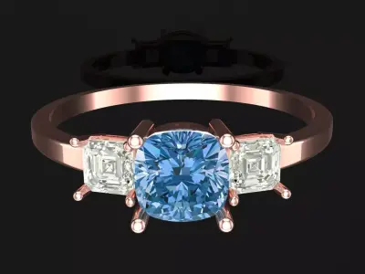 diamond ring 3D print model 2