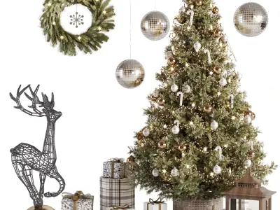 Christmas Tree and Decoration Set 010 3D model