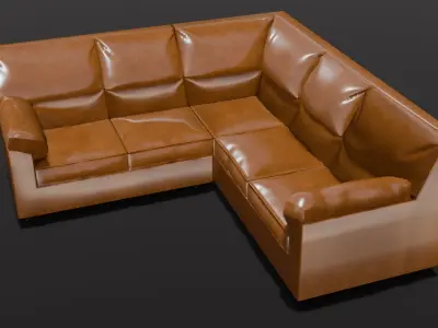 Leather Sofa 3D Model Low-poly 3D model