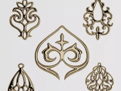 gold pendants 3D print model