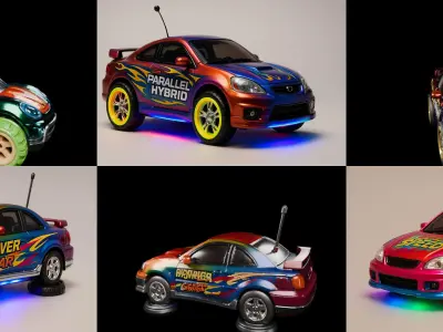 Controled Car bundle 2 pack 100 glb 3D model