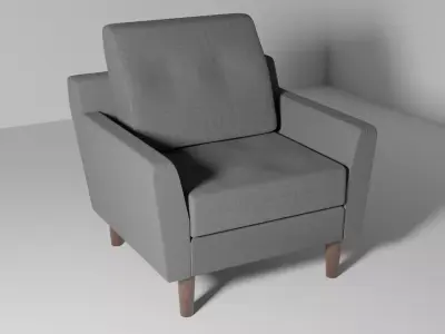 Armchair PBR low-poly game-ready realistic furniture model Low-poly 3D model