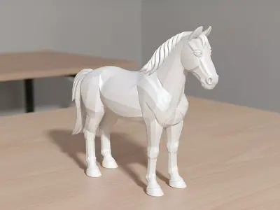 Horse Low-Poly 3D Printable 3D print model