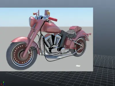 Harley Davidson Bike Modeling Low-poly 3D model