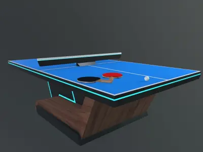 Table Tennis Lowpoly Low-poly 3D model