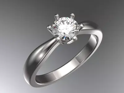 Engagement Ring Princes 3D print model