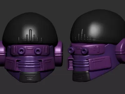 helmet high poly sculpt 3d printable ver 7 3D model 3D model 42