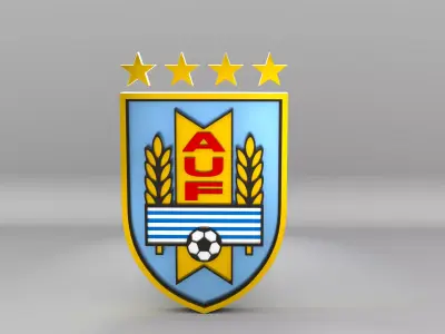 Uruguay National Soccer Team Logo 3D model