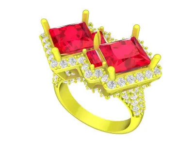 A7697 Luxury Diamond Women Fashion Ring 3D Print 3D print model