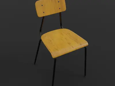 Plywood Chair Low-poly 3D model