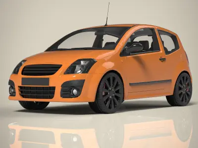 Hatchback car 3D model 2