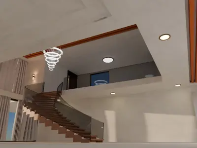 luxury ground plus one Villa 3D model