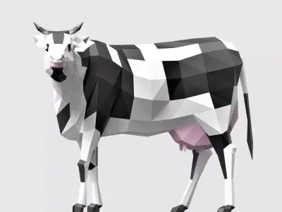 Lowpoly Cows polygonal cow Low-poly 3D model