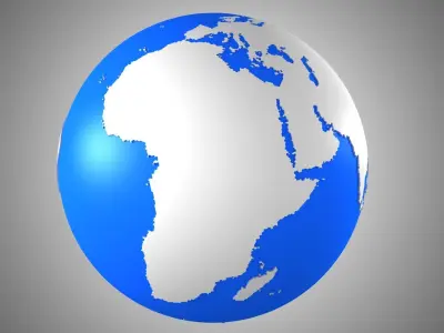 Solid Color Blue Grey Globe 3D model