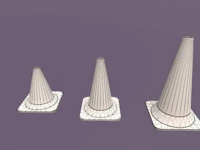 Traffic Objects Pack Low-poly 3D model