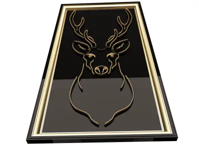 Deer Frame Decoration Low-poly 3D model