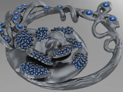 flower pendant 3D print model