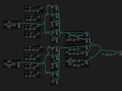 Procedural Building skyscraper V1 - Geometry Nodes Blender  3D model