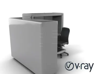 Sound Engineer Booth Model Pack with XLR Ports and Shelving Low-poly 3D model