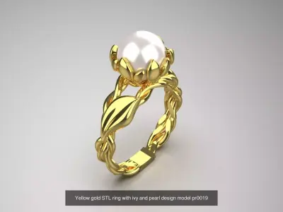 The Ocean Luster STL 3D pearl Ring Collection 3D Model Pack