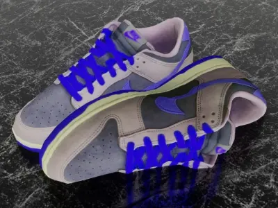 NIKE DUNK 3D SHOES - BLUE Low-poly 3D model