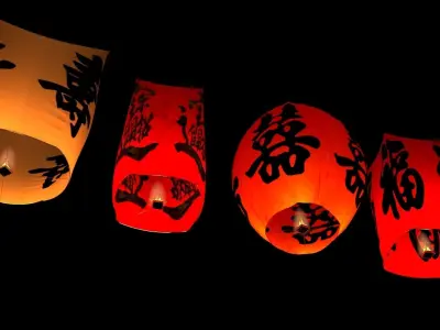 Chinese sky lantern 3D model