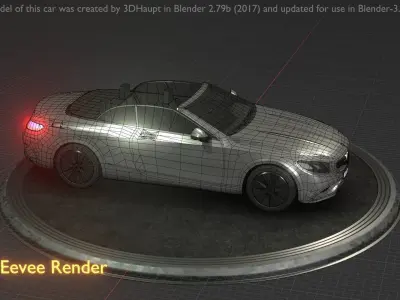 City Car 73 Top-Class Cabrio Open Type-A Silver Low-poly 3D model