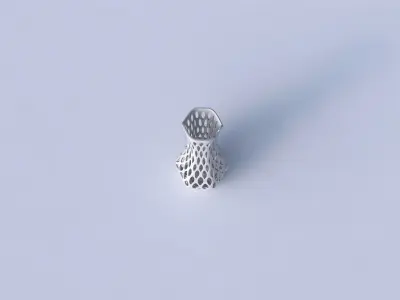 Vase larger opening hexagon with bubble grid lattice 3D print model