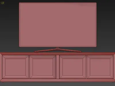 RH RECLAIMED RUSSIAN OAK GLASS MEDIA CONSOLE 3D model