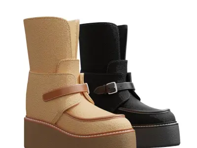 Hemisphere Ankle Boot Low-poly 3D model