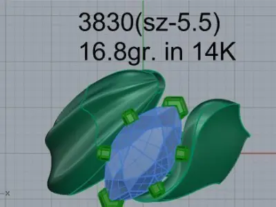 Marquise Tension Ring 3830 3D print model