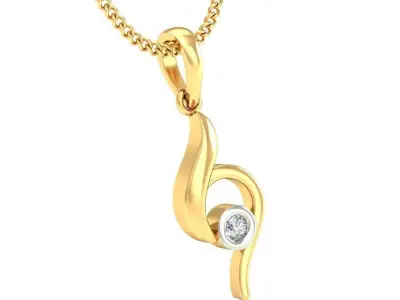 Solitaire Women Pendant 3dm STL OBJ FBX Renders Details 3D print model 62