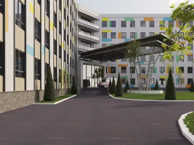 Exterior Hospital design  3D model