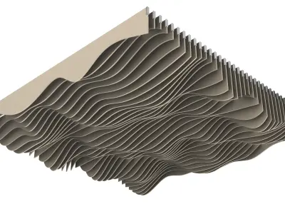 Parametric Ceiling Wave Contour Design with Hangers 3D model