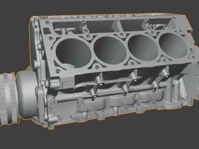 3D Printable Semi-Complete Miniature LS V8 Engine Model 3D print model