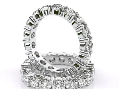 Round Diamond Eternity Wedding Band 3D Model Pack