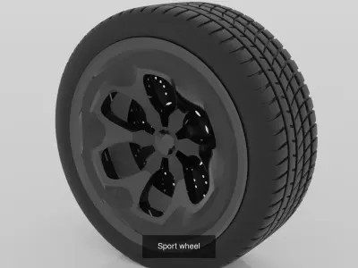 Modern sport car lowpoly 3d rims Low-poly 3D model 3D Model Pack