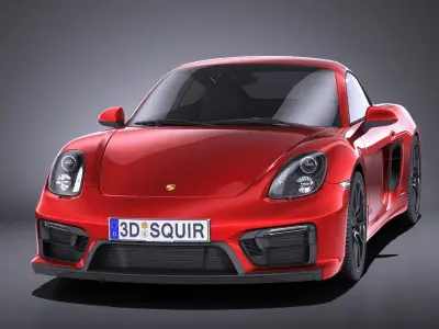 Porsche Cayman GTS 2016 VRAY 3D model