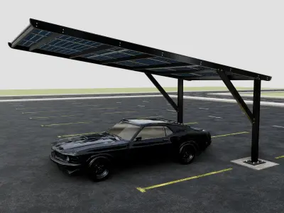 L TYPE MODERN SOLAR CARPORT TYPE-5 3D model
