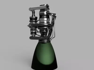 Space-X Raptor engine simplified 3D print model