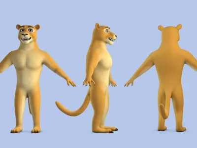 Cartoon Lion Low-poly 3D model buy