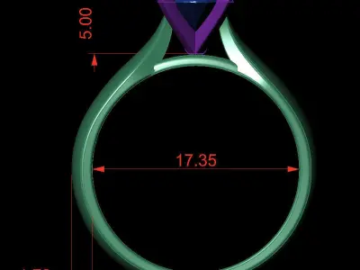 Oval 0-75-CT Quarter Round Profile Shank Width 4-00mm 3D print model